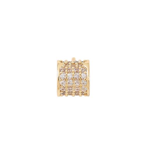 Brass Bail Beads real gold plated DIY & micro pave cubic zirconia Sold By PC