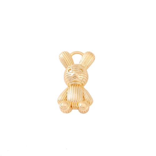 Brass Jewelry Pendants Rabbit real gold plated DIY golden Sold By PC