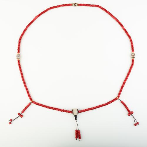 corail synthétique collier, style folk & unisexe, rouge, Longueur Environ 60 cm, Vendu par PC