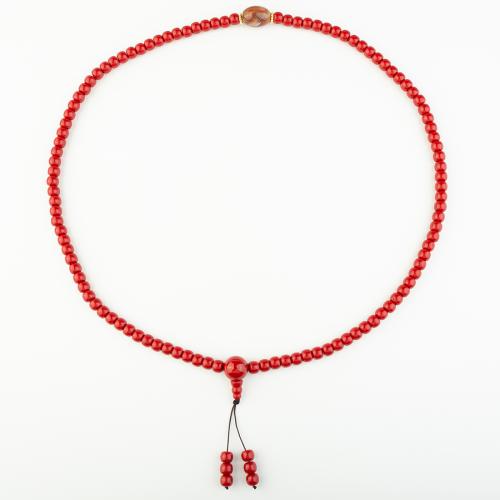 corail synthétique collier, style folk & unisexe, rouge, Longueur Environ 48 cm, Vendu par PC