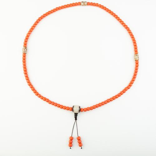 Synthetische Koralle Halskette, Folk-Stil & unisex, orange, Länge ca. 48 cm, verkauft von PC