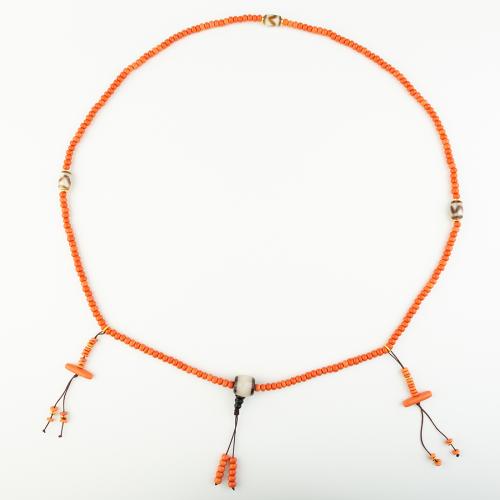 corail synthétique collier, style folk & unisexe, orange, Longueur Environ 60 cm, Vendu par PC