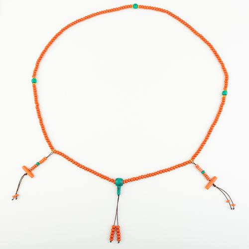 corail synthétique collier, style folk & unisexe, orange, Longueur Environ 60 cm, Vendu par PC