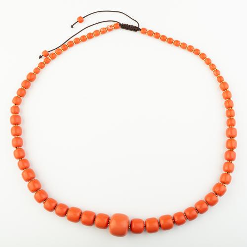 corail synthétique collier, style folk & unisexe, orange, Longueur Environ 37 cm, Vendu par PC