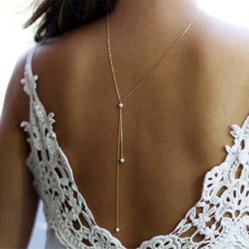 Body Chain Jewelry Zinc Alloy with Plastic Pearl with 5cm extender chain fashion jewelry & for woman Length Approx 70 cm Sold By PC