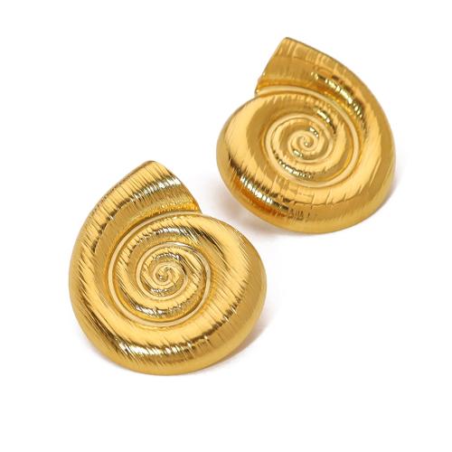 Roestvrij staal Stud Earrings, 304 roestvrij staal, 18K verguld, mode sieraden & voor vrouw, gouden, 29x24mm, Verkocht door pair