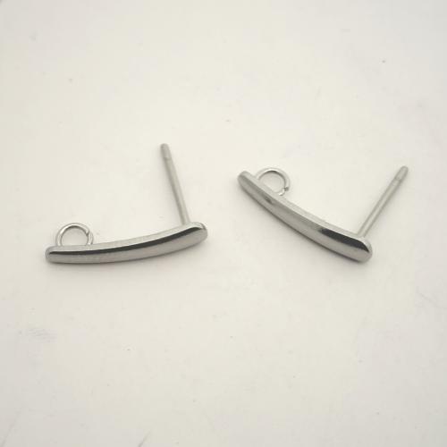 Stainless Steel Earring Stud Component 304 Stainless Steel DIY original color Sold By PC