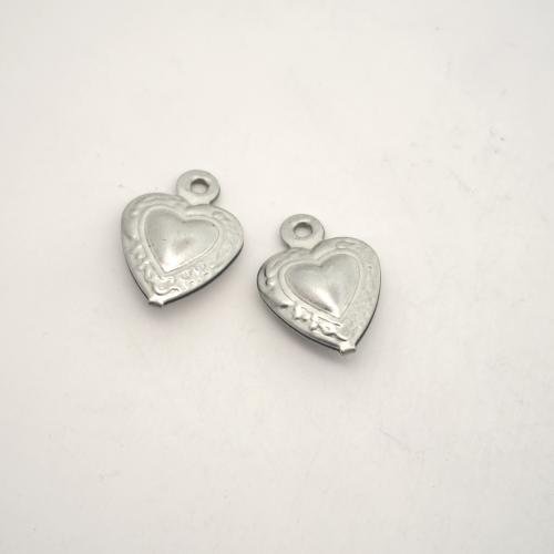 Stainless Steel Heart Pendants 304 Stainless Steel DIY original color Sold By PC