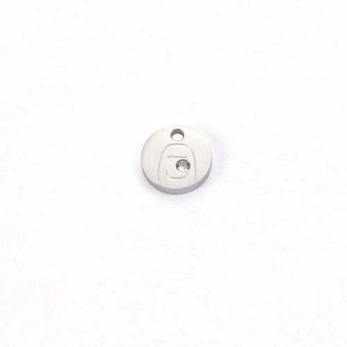 Rostfritt stål Smycken Hängen, 304 rostfritt stål, Flat Round, DIY & med strass, fler färger för val, 8x1.50mm, Hål:Ca 1mm, Säljs av PC