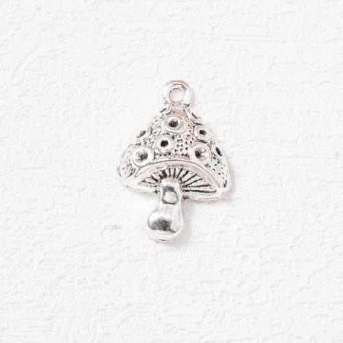 Zinc Alloy Pendants mushroom silver color plated DIY nickel lead & cadmium free Approx Sold By Bag