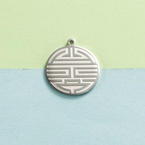 Stainless Steel Pendants 304 Stainless Steel Flat Round DIY original color Sold By PC