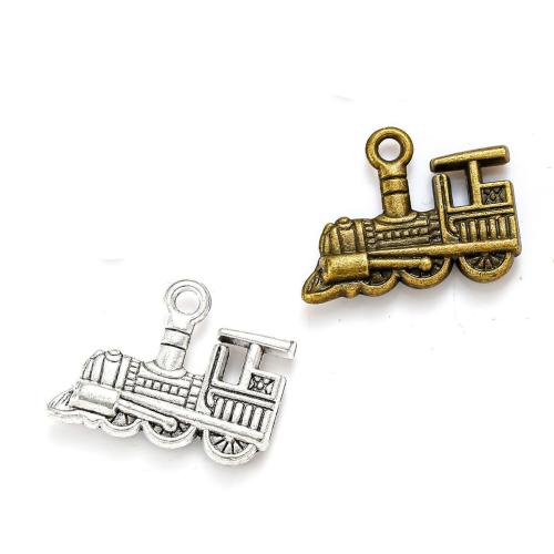 Køretøj Shaped Zinc Alloy Pendler, Train, forgyldt, du kan DIY, flere farver til valg, nikkel, bly & cadmium fri, 22x17mm, Ca. 100pc'er/Bag, Solgt af Bag