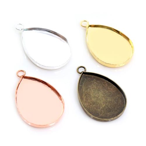 Zinc Alloy vedhæng Cabochon Setting, Teardrop, forgyldt, du kan DIY, flere farver til valg, nikkel, bly & cadmium fri, inside diameter 18x25mm, Ca. 100pc'er/Bag, Solgt af Bag