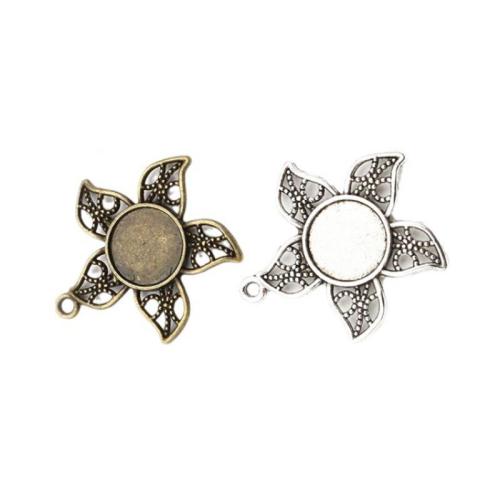 Zinc Alloy Pendant Cabochon Setting Starfish plated DIY nickel lead & cadmium free inside diameter 12mm Approx Sold By Bag