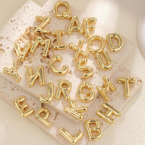 Messing Schmuck Anhänger, Alphabet-Buchstabe, goldfarben plattiert, DIY & verschiedene Stile für Wahl, keine, frei von Nickel, Blei & Kadmium, verkauft von PC