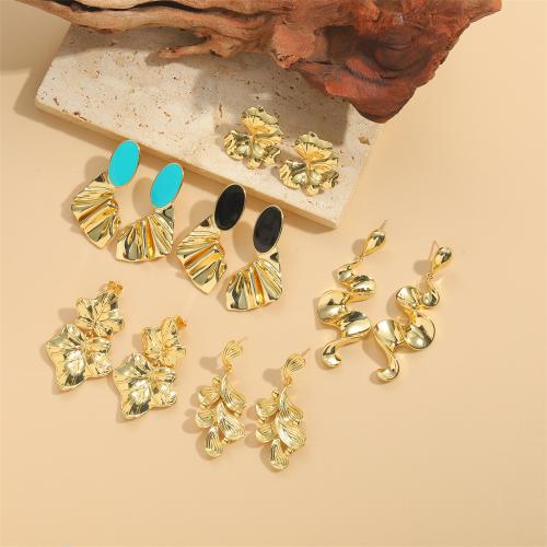 Pendientes de Gota en Latón, metal, chapado en color dorado, diferentes estilos para la opción & para mujer & esmalte & con diamantes de imitación, más colores para la opción, libre de níquel, plomo & cadmio, Vendido por Par