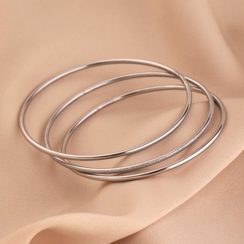 Titanium Steel Bracelet & Bangle plated three pieces & for woman Inner Approx 66mm Sold By Set