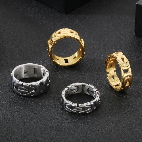 Stainless Steel Finger Ring 304 Stainless Steel Vacuum Ion Plating & for man & for couple & hollow Sold By PC