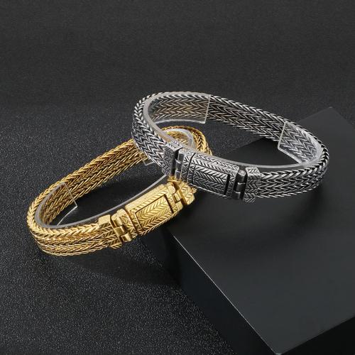 Stainless Steel Jewelry Bracelet 304 Stainless Steel Wheat Vacuum Ion Plating for man Sold By PC