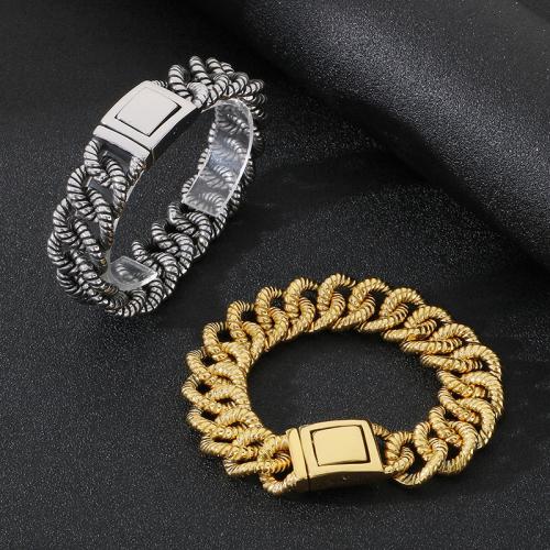 Stainless Steel Jewelry Bracelet 304 Stainless Steel Vacuum Ion Plating for man Sold By PC