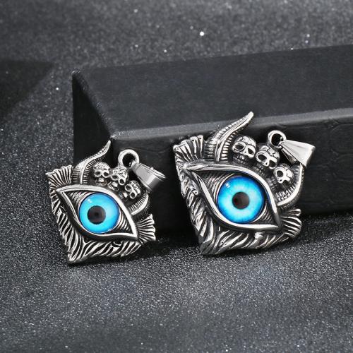 Evil Eye Pendants 304 Stainless Steel Vacuum Ion Plating evil eye pattern & for man & enamel Sold By PC