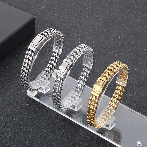 Stainless Steel Jewelry Bracelet 304 Stainless Steel Vacuum Ion Plating for man Length 21 cm Sold By PC