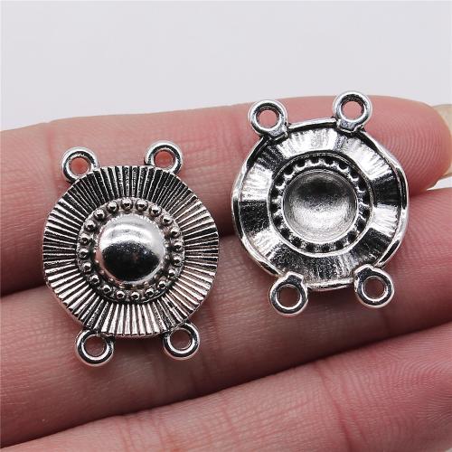 Zinc Alloy Connector antique silver color plated DIY & 2/2 loop Sold By PC