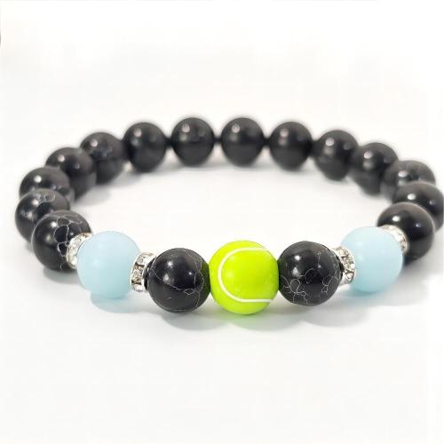 Lava Bracelet with turquoise & Natural Fluorite & Resin Unisex & luminated Inner Approx 55mm Sold By PC