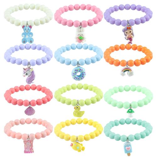 Acryl Kinderen Armband, handgemaakt, uniseks & verschillende stijlen voor de keuze, Lengte Ca 5.5-11.8 inch, Verkocht door PC