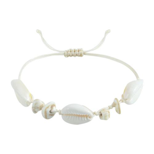 coquille bracelet, avec cordon de polyester, fait à la main, conception océan & unisexe, plus de couleurs à choisir, Longueur Environ 4.72-11.8 pouce, Vendu par PC