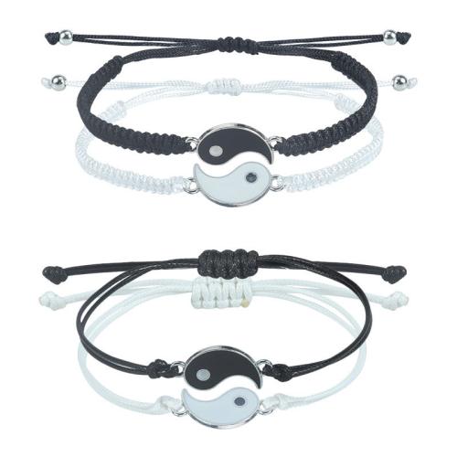 Zink Alloy Armband, med Terylene Cord, handgjord, Unisex & olika stilar för val & emalj, Längd Ca 6.29-11.81 inch, Säljs av PC