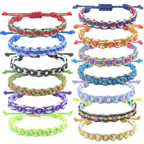 Cordón de cera Pulsera, Nácar, hecho a mano, unisexo & trenzado, más colores para la opción, longitud aproximado 6-12 Inch, Vendido por UD