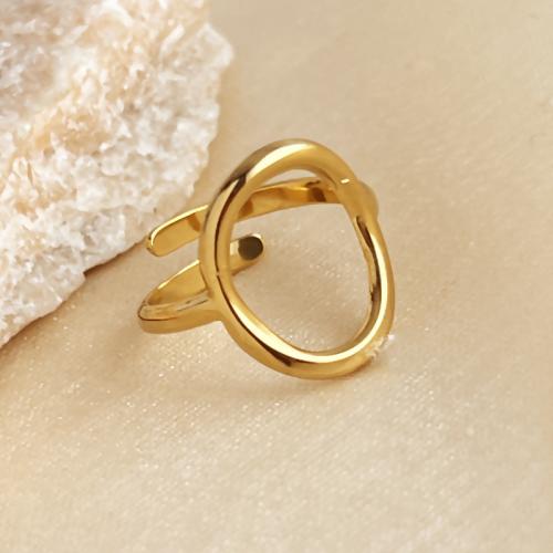 Stainless Steel Finger Ring 304 Stainless Steel with 201 Stainless Steel fashion jewelry & for woman & hollow golden Sold By PC