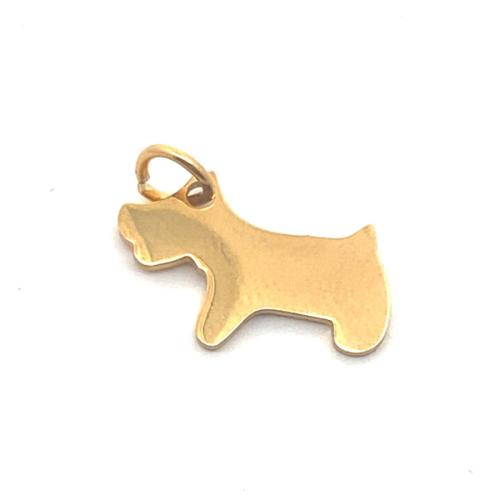 Rustfrit stål Animal Pendler, 304 rustfrit stål, Hund, du kan DIY, gylden, 15x11mm, Solgt af PC