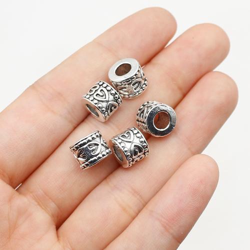 Zinc Alloy Large Hole Bead silver color plated DIY nickel lead & cadmium free Approx 4mm Approx Sold By Bag