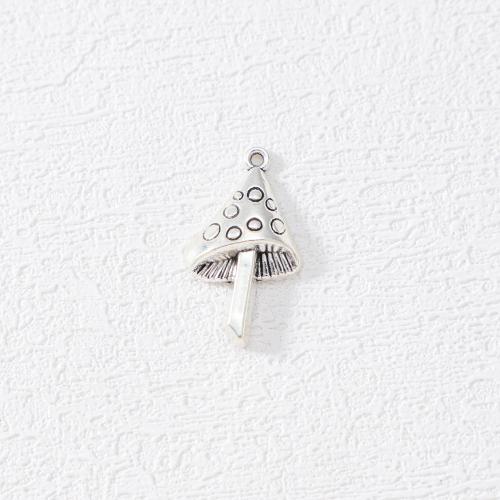 Zinc Alloy Pendants mushroom silver color plated DIY nickel lead & cadmium free Approx Sold By Bag