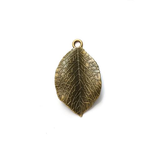 Cink ötvözet Leaf Medálok, Levél növényen, galvanizált, DIY, több színt a választás, nikkel, ólom és kadmium mentes, 25x31mm, 100PC-k/Bag, Által értékesített Bag