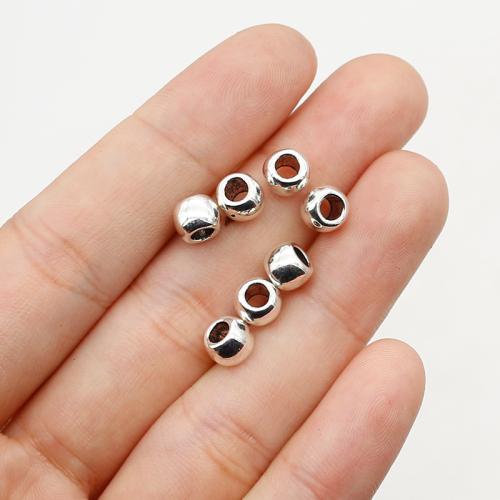 Bijoux de perles en alliage de Zinc , Placage de couleur argentée, DIY, protéger l'environnement, sans nickel, plomb et cadmium, 6x5mm, Trou:Environ 3mm, Environ 200PC/sac, Vendu par sac