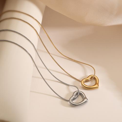 Titanium Steel Necklace with 5cm extender chain Heart plated fashion jewelry Length 40 cm Sold By PC