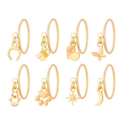 Zinc Alloy Ring Set 8 pieces & fashion jewelry & for woman Sold By Set