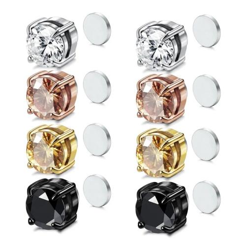 magnetiska ör, Mässing, Unisex & olika storlek för val & micro bana cubic zirconia, fler färger för val, Säljs av PC