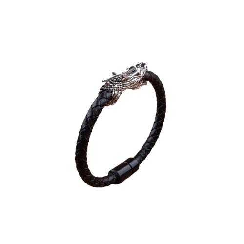 Zinc Alloy Bracelet handmade Unisex black Sold By PC