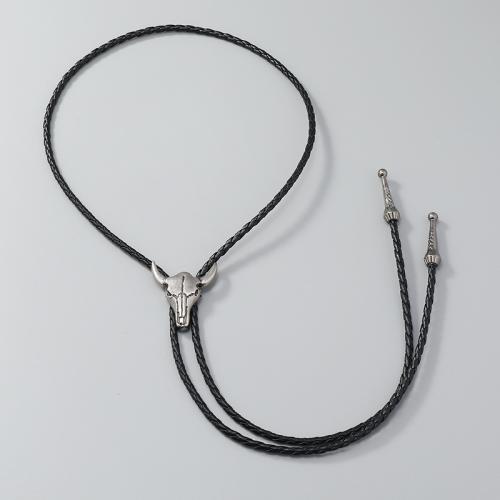 Zinc Alloy Jewelry Necklace with leather cord plated vintage & for man Sold By PC