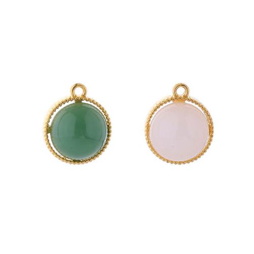 Natural Jade Pendants Zinc Alloy with Jade plated DIY Sold By PC