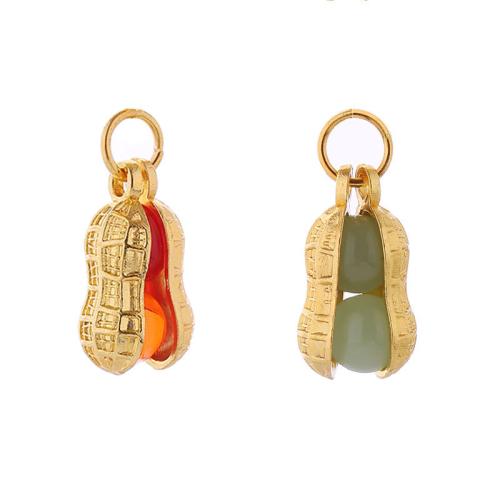 Natural Jade Pendants Zinc Alloy with Jade plated DIY Sold By PC