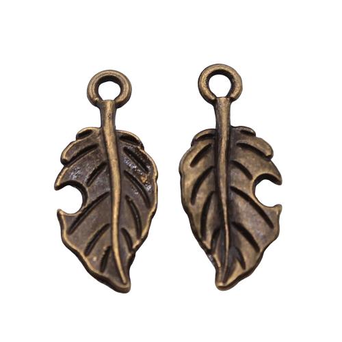 Zinklegering Leaf Hangers, Zinc Alloy, Blad, plated, DIY, meer kleuren voor de keuze, 22x10mm, Verkocht door PC