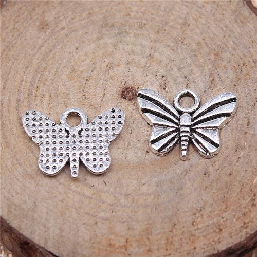 Zinc Alloy Animal Pendler, Butterfly, forgyldt, du kan DIY, flere farver til valg, 11x7mm, Solgt af PC