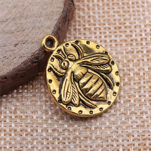 Zinc Alloy Animal Pendler, Bee, forgyldt, du kan DIY & dobbeltsidet, flere farver til valg, 24x20mm, Solgt af PC