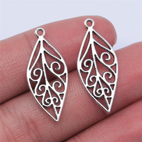 Zinc Alloy Leaf Vedhæng, forgyldt, du kan DIY, flere farver til valg, 28x12mm, Solgt af PC