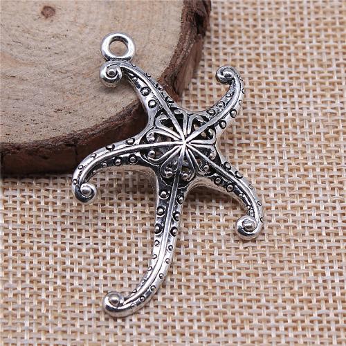 Zinc Alloy Star Pendant Starfish plated DIY & hollow Sold By PC